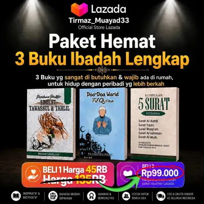 Paket Lengkap 3 Buku Islami Best Seller - Tawasul Tahlil Yasin Waqiah Rahman Mulk Kahfi Doa Quran