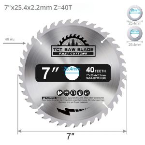 XCAN 1 PC ใบเลื่อยวงเดือน 4 6 7 8 คาร์ไบด์ตัดไม้ TCT ใบเลื่อย 30T 40T 60T Tipped เครื่องตัดไม้