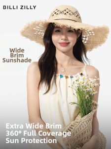 BILLI ZILLY | Sun Protection Straw Hat With Large Brim