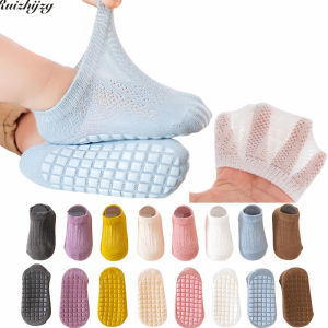 Ruizhijzg Babys Cotton Socks Childrens No Show Invisible Socks Kids Girls Boys Non-slip Floor Socks Summer Mesh Mesh  Breathable Elastic Socks