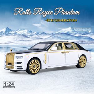 [MagicT] Xe Mô Hình Hợp Kim Kẽm Thế Hệ Thứ 8 Rolls Royce Phantom TỈ LỆ 1:24 Có Đèn & Âm Thanh & Chức Năng Kéo Lùi Đồ Chơi Đúc Khuôn Quà Tặng Bộ Sưu Tập Cho Bé Trai