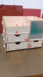DIY Wooden Make-Up Organizer Box Cosmetic Storage Drawer Box Makeup Cosmetic Organizer Multi Layer Jewelry Organizer Makeup Holder with out Mirror