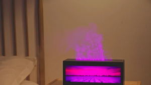 เครื่องทำความชื้นแบบละอองน้ำขนาดใหญ่พิเศษ Castle Forest Night Light เครื่องกระจายกลิ่นน้ำมันหอมระเหยสำหรับใช้ในบ้าน เครื่องกระจายกลิ่นอโรมาเธอราพีสำหรับห้องนอนพร้อมเตาผิง