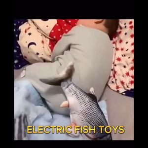 Cat Toy USB Electric Moving Fish Cat Toy Plush Simulation Wagging Dancing Fish for Cat Kicker Fish Toy Chargeable
