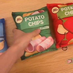 Pet Plush Toys Sounding Paper Toy Potato Chips Bite-resistant Plush Toys Simulated Sound Paper Toys Funny