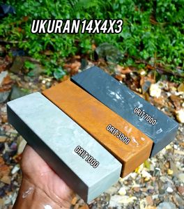 BATU ASAHAN PISAU BERKUALITAS asli alam satu set isi 3 biji ukuran 14x4x3 asahan gunung asli bogor
