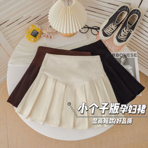 Váy Ngắn Chữ a Thường Ngày Cho Bà Bầu Cỡ Nhỏ Mùa Xuân Thu Váy Xếp Ly Thoải Mái Thoải Mái Váy Ngắn