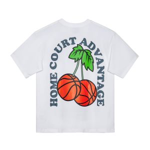 UH American Style Cotton round Neck Short Sleeve T-Shirt Mens Casual Sporty Loose Fit Large Size Cherry Basketball Tee