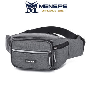 MENSPE กระเป๋าลำลองกระเป๋าคาดหน้าอกอเนกประสงค์สำหรับผู้ชายกระเป๋าคาดเอวความจุมากกระเป๋าถนน