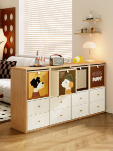 MEISD | Rustic Partition Grid Cabinet Shelving Unit