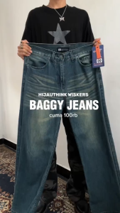 Celana Skena Vintage Jeans Gombrong Oversize Celana Panjang Pria Retro Rare