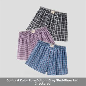 Giordano | Cotton Plaid and Color-block Mens Boxer Shorts