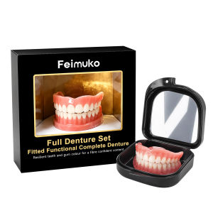 Comfortable Dentures Full Set Temporary Teeth For Missing Broken Teeth Natural Upper Lower Braces Instant Confident Fake Tooth