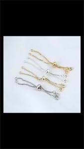EELHOE | Adjustable Ring Slider Chain With Rubber Beads DIY Connector Pendants Bracelets Jewelry Making Material