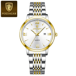 POEDAGAR Original Fashion Watch For Woman Waterproof Luminous Date Ladies Watch Stainless Steel Quartz Business Womens Watches