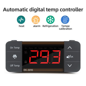 Digital Temperature Controller 220V Thermoregulator Refrigeration Defrosting Alarm Heating Control with Single/Dual NTC Sensor