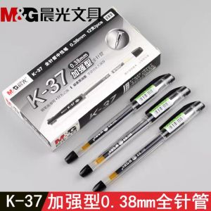 Morning Light K37 Fine Point Ballpoint Pen 0.38mm Needle Tube Financial Detail Writing Signature Pen Student Water Pen Business Supplies