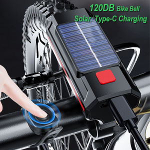 Bicycle Front Light USB Rechargeable with 120dB Horn Highlight Mtb Road Bike Headlight Night Riding Warning Lamp Cycling Light
