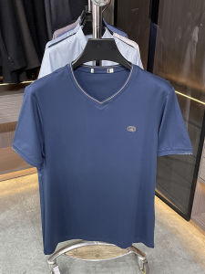 Áo Thun Nam Tay Ngắn Cổ Chữ V Tagkita Mùa Hè Thường Ngày Thoáng Khí Cotton Lụa Bóng Thiết Kế Dài Nửa Tay