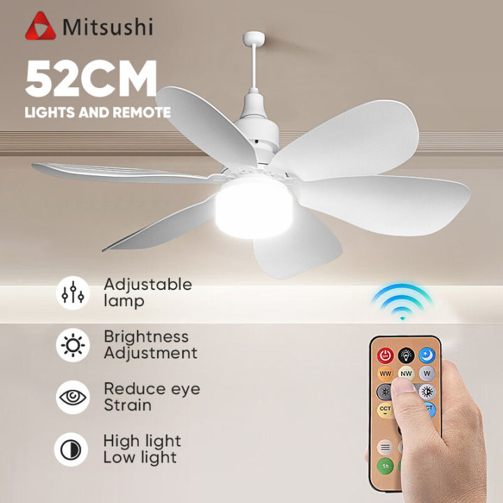 Mitsushi 2 in 1 30W/40w Ceiling Fan Light With Remote Control E27 Fan ...