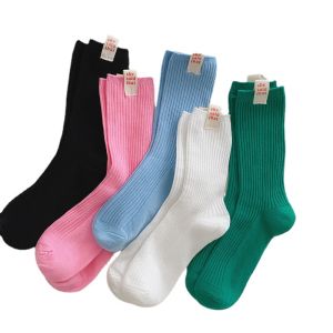 First Chioce ถุงเท้ากีฬา ข้อยาว ผ้าฝ้าย ถุงเท้าข้อกลาง แฟชั่นฤดูใบไม้ร่วง womens socks