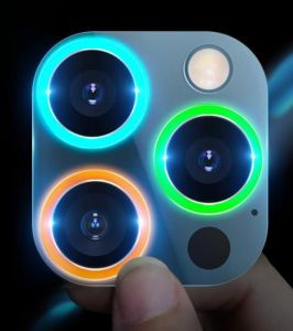 【✅SG Seller✅】RICHMENT Luminous Camera Lens Protectors Colorful Noctilucent Tempered Glass Camera Cover Screen Protector Aluminum Alloy Rings for iPhone16 Pro Max iPhone 16 Plus iPhone 17 17air iPhone 15 iPhone15 Pro Max iPhone 14 Pro iPhone 13 Mini 12 11