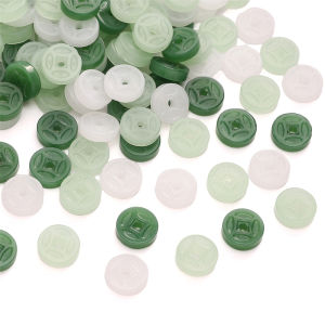 10Pcs 10mm Colorful Glass Ancient Round Coins Beads Charm for Earring Necklace Bracelet DIY Jewelry Making Accessories