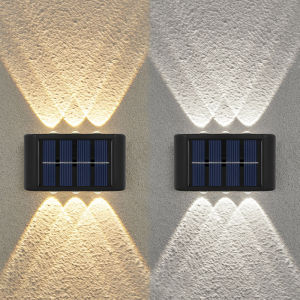 6LED Solar Lights Outdoor Atmosphere Wall LampUp And Down Light Control for Garden Yard Street Balcony Terrace Camping Decor