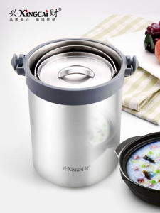 Large Capacity Double Layered 304 Stainless Steel Insulated Soup Pot Rice Box Vacuum Sealed Long Lasting Thermal Food Container