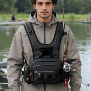 SCIONE | Tactical Fishing Chest Bag Vest Backpack Molle Sport Hiking Mens Outdoor Climbing Camping Hunting Rig Pouch Fishing Tackle Bags
