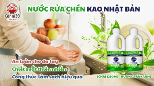 (CHAI 1250ML - HƯƠNG TRÀ XANH) NƯỚC RỬA CHÉN KAO NHẬT BẢN