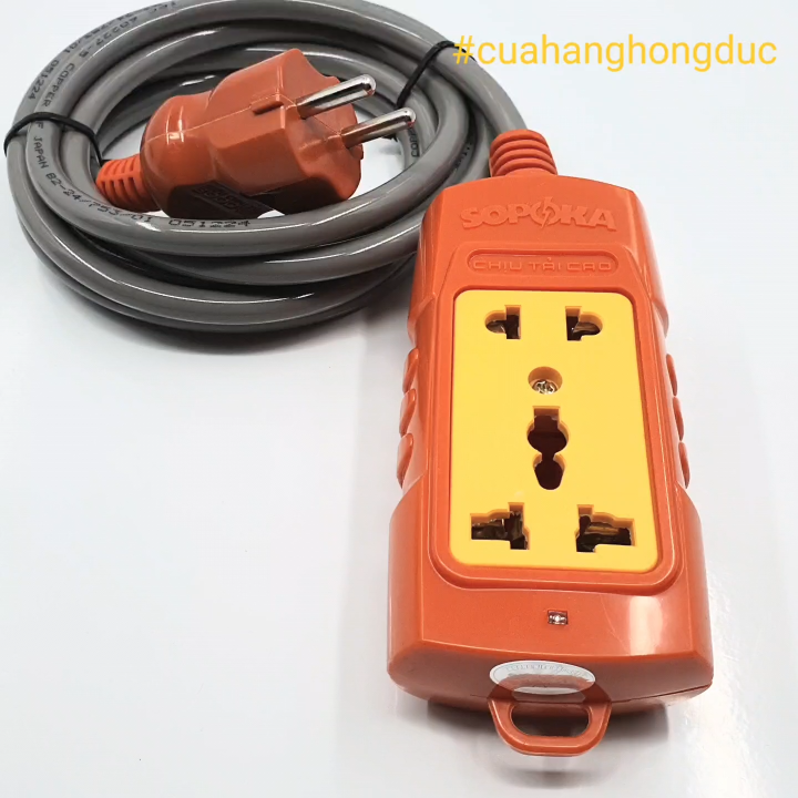 Ổ Cắm Điện 2 Lỗ 3000W Ráp Dây Điện Vĩnh Thịnh 2S-6000W SOPOKA