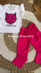 Baju anak perempuan Motif Cat Celana panjang Setelan baju anak kekinian baju anak terbaru Usia 1-10 Tahun