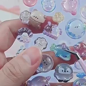 4Sheets random style mobile phone notebook decoration stickers cute cartoon stickers non repeating four sheet set