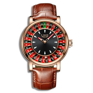 LIGE กล่องสุนัขจิ้งจอกแฟชั่นกันน้ำนาฬิกาควอตซ์ลูมินัสผู้ชายและผู้หญิง