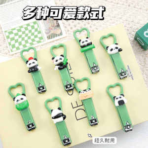 Cute Cartoon Panda Home Use Nail Clippers Childrens Nail Scissors Creative Nail Cutters Flat Mouth Nail Tools for Personal Care