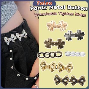 Talao Adjustable Waist Buckle Detachable Metal Tighten Waist Button for Women Skirt Pant Jeans Waist Clip