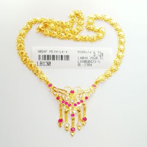 Rantai Leher Rama-Rama Design India 9.72G Emas 916 Yon Hing