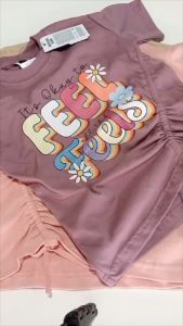 Kaos serut tali crop top anak perempuan premium usia 1 sampai 9 tahun