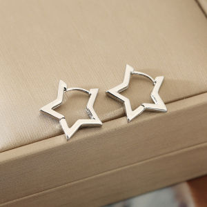 Stainless Steel Star Hoop Earrings For Women 2024 Trend New In Luxury Gold Color Earrings Ear Jewelry Gift Pendientes Mujer