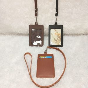 Lanyard ID Card holder name tag kulit p.u