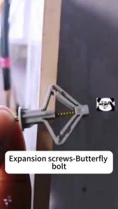 50Pcs Plastic Hollow Wall Screw Fixings Anti Rotate Drywall Stable Butterfly/Aircraft Type Bolt