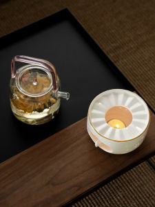 Warm Tea Stove Teapot Warmer Candle Tea-Boiling Stove Ceramic Wine Warmer Stove Tea Cooker Thermal Insulation Base Glass Pot Scented Tea Japanese Style