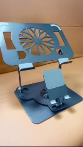 RICHMENT 2-in-1 Laptop Holder Stand 360 ° Rotatable Portable Foldable Desktop Bracket Support For Phone Laptop