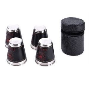 VBNFH Portable 4Pcs/lot Beach Hiking Camping Water Mugs Wine Beer Cup Stainless Steel Cup Camping Cup Travel Cups