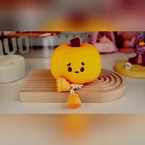 XIWANGFIRE | Halloween Sad Pumpkin Night Light Rechargeable Warm Light Dimmable Timing Sleep Lamp for Bedroom Living Room Decor Kids Gift