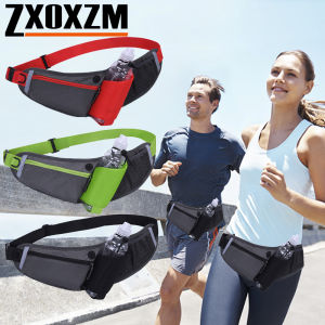 1Pcs Adjustable Hydration Running Fanny Pack for Men Women Waterproof Sports Waist Bag for Hiking Travel (Bottle Not Included)