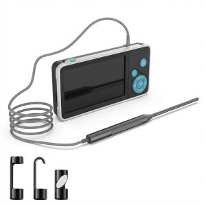 5 Inch IPS Industrial Endoscope Camera4.5mm Ultra‑Thin Probe 1080P Adjustable LED 1M Cable for Sewer Automotive Inspection