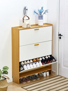 Ultra-thin Shoe Cabinet 17cm Assembled Economical Household Doorway Multifunctional Simple Modern Hallway Dump Type Small Shoe Cabinet