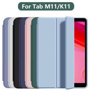 case for Lenovo Tab M11 2024 Xiaoxin Pad 11 2024 Tri-Fold Flip Stand Auto Wake/Sleep Soft Back Cover with Adjustable Stand
